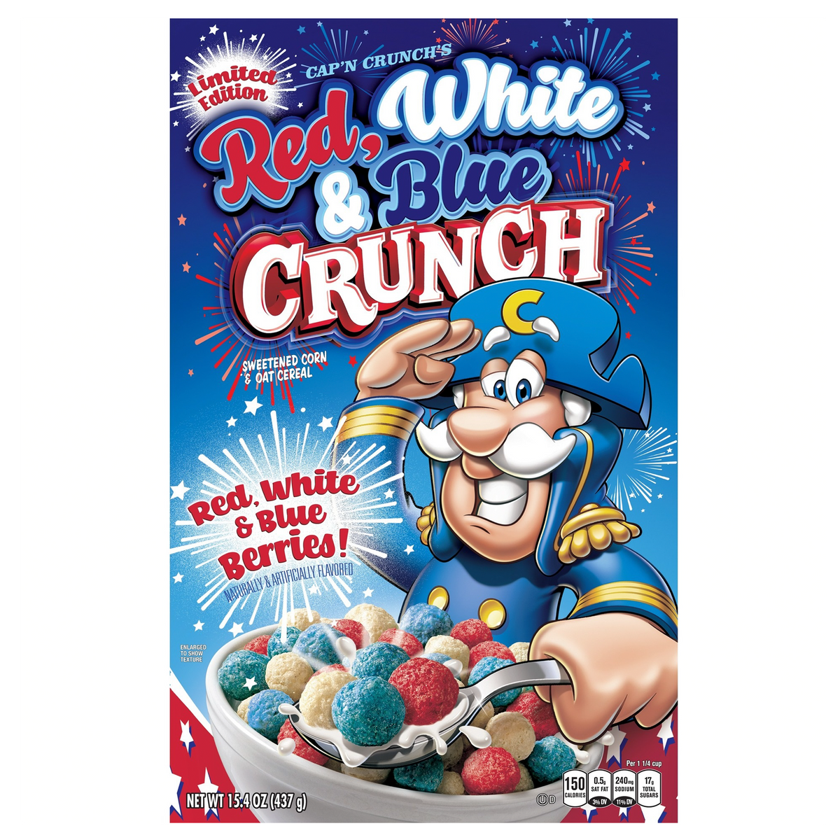 Cap'n Crunch Breakfast Cereal, Red White & Blue Crunch – Exotic Pop ...